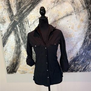 James Perse Black Button-Up Shirt